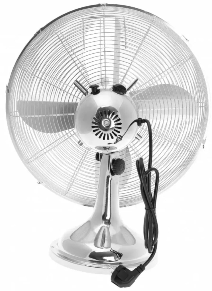 Ventilator de birou, 40 cm, Klausberg KB7538, otel, argintiu