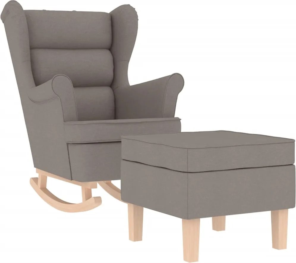 vidaXL Scaun balansoar cu taburet, gri taupe, material textil