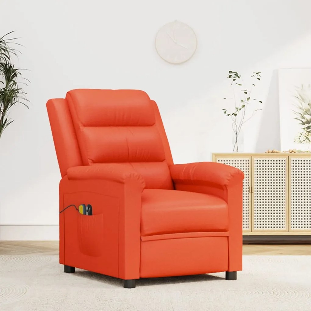 3098999 vidaXL Fotoliu de masaj electric, roșu, piele ecologică
