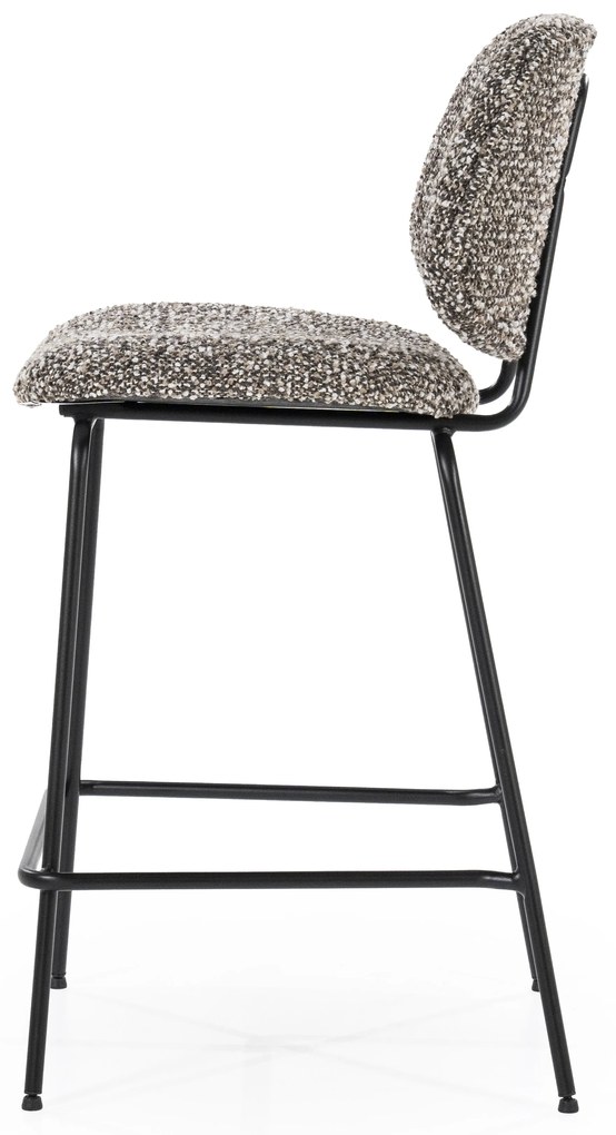 Scaun de bar Jon din Țesătură și metal taupe