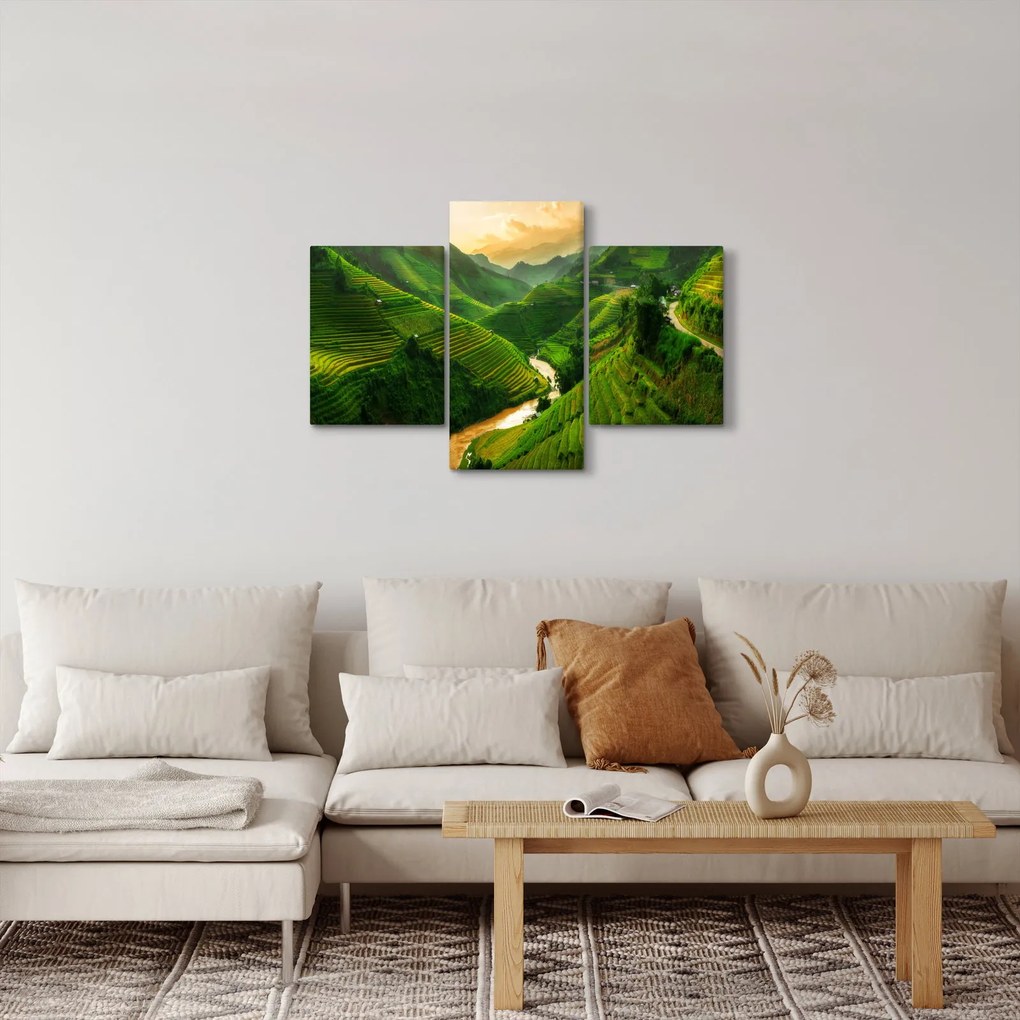 Tablou - Terase de orez Mu Cang Chai (90x60 cm)
