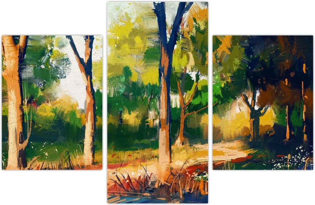 Tablou - Pădure de vară însorită, pictură (90x60 cm)