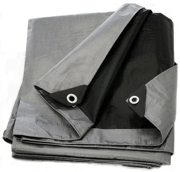 ShopJK PRELATĂ NEAGRĂ-ARGINTIE 3X5 M 260G/M2