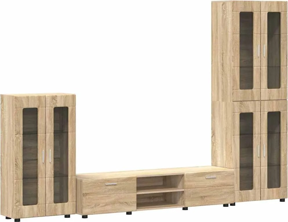vidaXL Set comodă TV cu sertar FLORIN Stejar Sonoma Lemn compozit