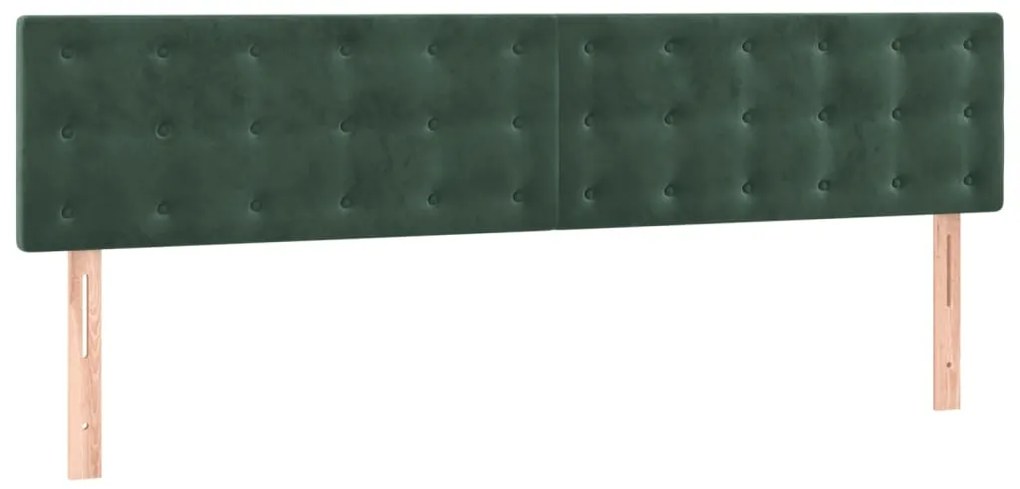 Pat box spring cu saltea, verde inchis, 200x200 cm, catifea Verde inchis, 200 x 200 cm, Nasturi de tapiterie