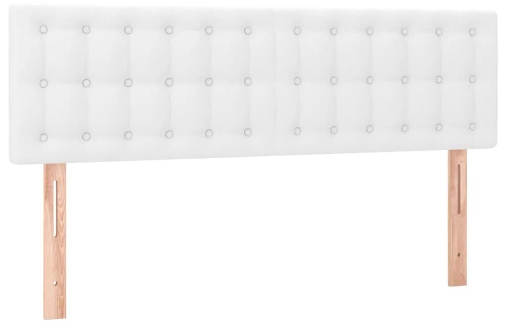 346465 vidaXL Tăblii de pat, 2 buc., alb, 72x5x78/88 cm, piele ecologică