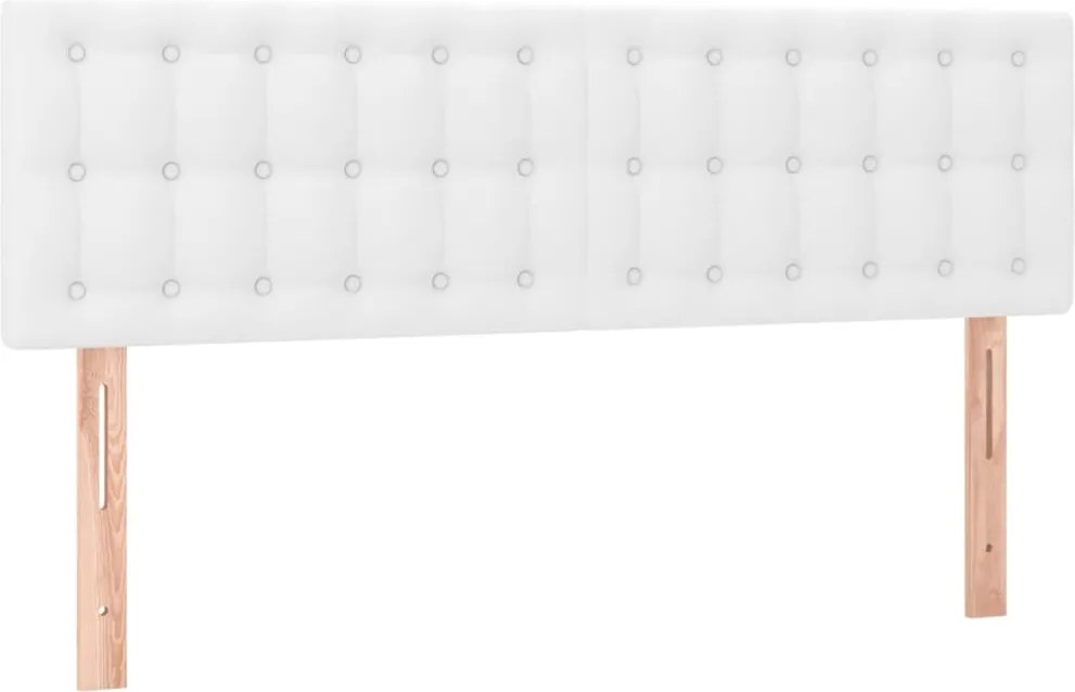 vidaXL Tăblii de pat, alb, 144x5x78/88 cm, piele ecologică