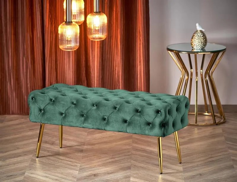 Banca tapitata Athena – Verde/Gold