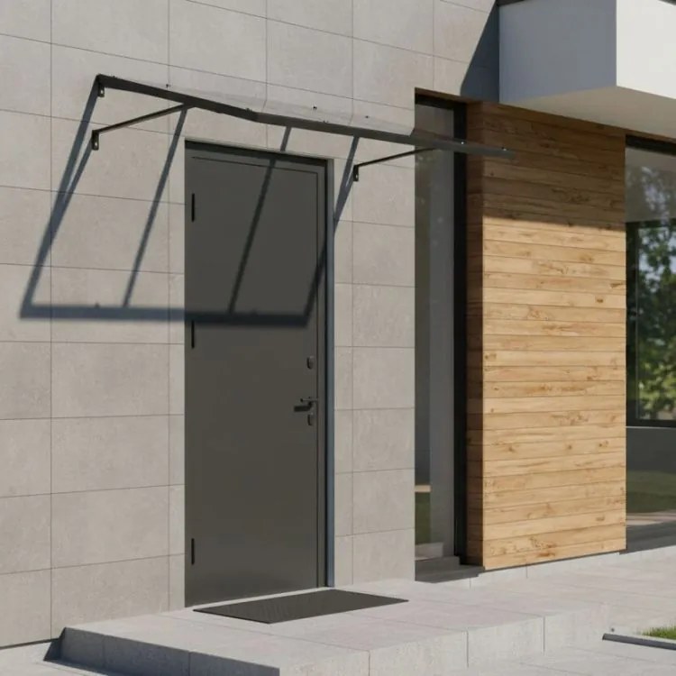 Copertină de intrare din policarbonat deasupra ușii cu structură din oțel Šírka: 90 cm | Dĺžka: 140 cm