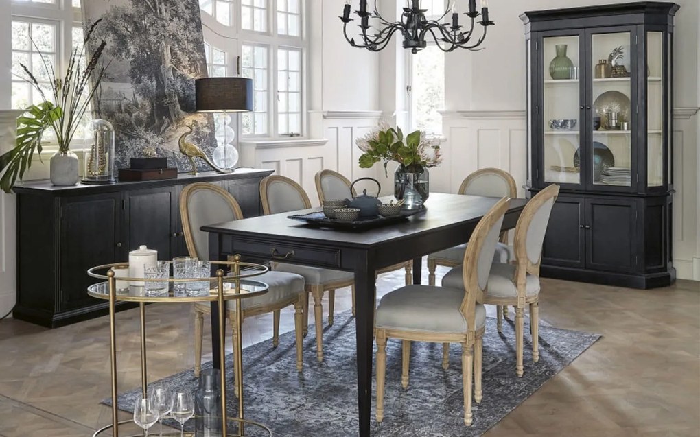 Masă lemn masiv Dining Noir L90xA70xH78cm