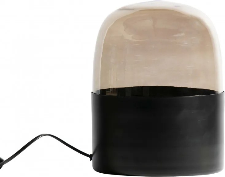 Lampa decorativa din fier/sticla Dome neagra, un bec