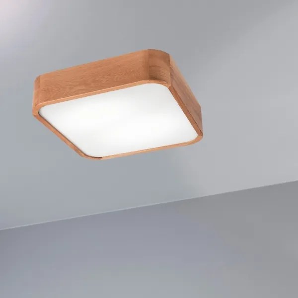 Plafonieră OAK SQUARE 2xE27/15W/230V 35x35 cm stejar