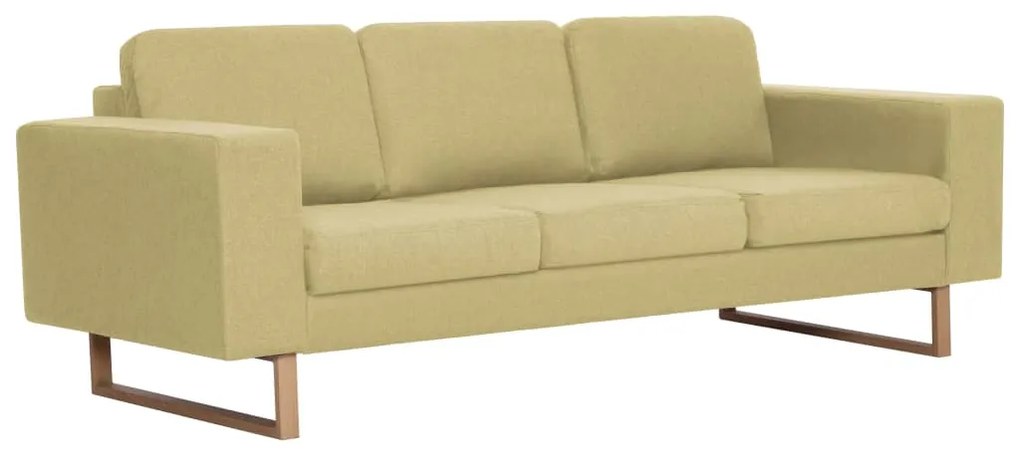 281388 vidaXL Canapea cu 3 locuri, verde, material textil