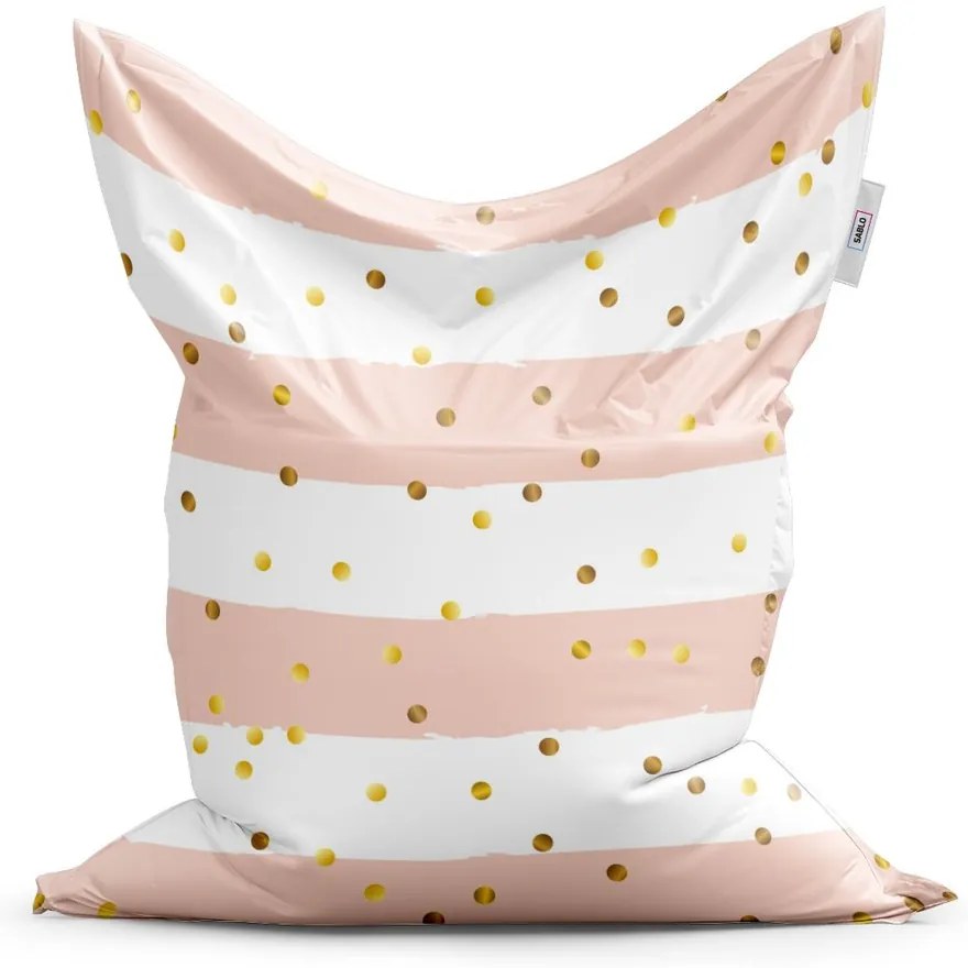 Sac de șezut Classic dungi și buline aurii, bej / alb