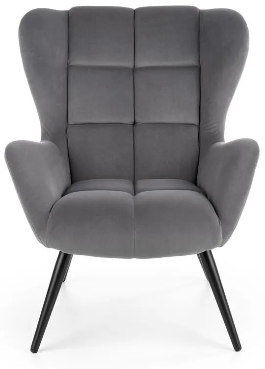Fotoliu Tyrion velvet gri H91 cm
