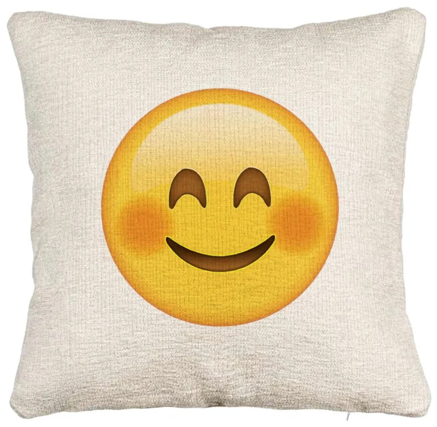 Perna Decorativa Canapea, Model Emoji Rusinos, 40x40 cm, Cu fermoar