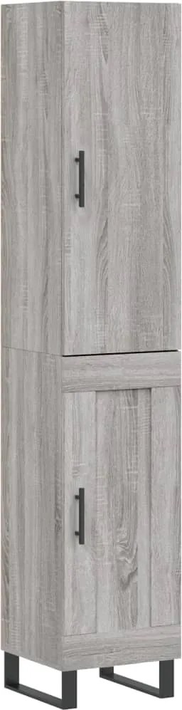 vidaXL Dulap înalt, gri sonoma, 34,5x34x180 cm, lemn prelucrat