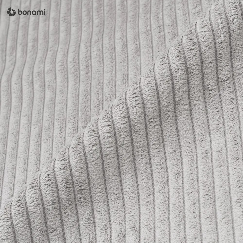 Canapea gri deschis extensibilă cu tapițerie din catifea reiată 245 cm Nihad – Bobochic Paris