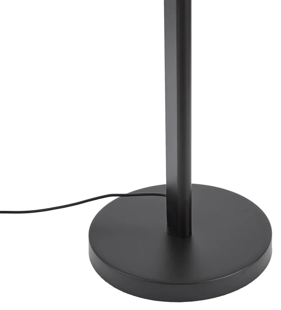 Lampă de podea de design neagră, cu LED reglabil și întrerupător cu 3 trepte - Rolla