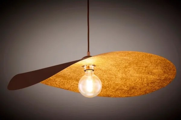 Lustră suspendată pe cablu LEAF 1xE27/15W/230V maro/cupru