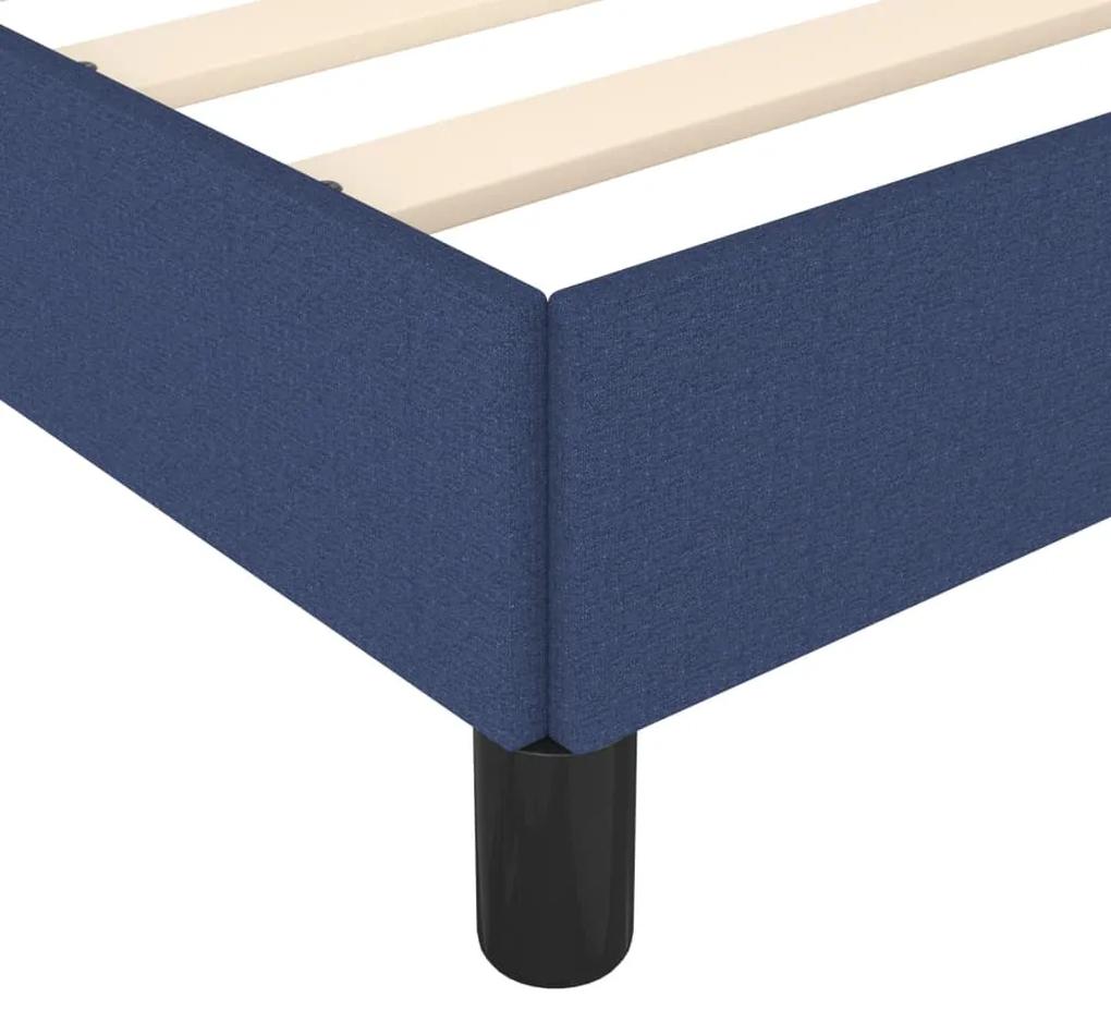 Cadru de pat, albastru, 200x200 cm, material textil Albastru, 25 cm, 200 x 200 cm
