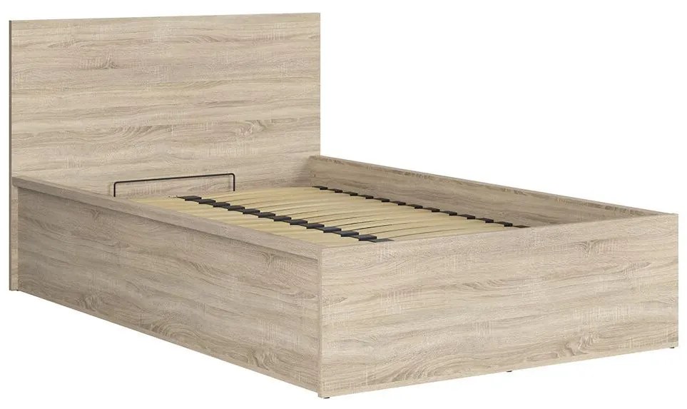Pat de o persoană 120 cm Tetrix 6 (stejar sonoma) (cu somieră) (cu sp. depozitare). 1098486