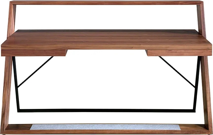 Birou elegant design LUX furnir de nuc si otel Office Walnut