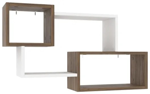 Etajeră de perete AYDER 51x90 cm maro/albă