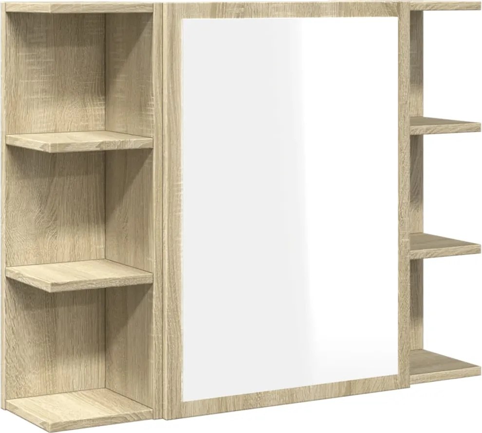 vidaXL Dulap de baie cu oglindă, stejar Sonoma, 80 x 20,5 x 64 cm, PAL