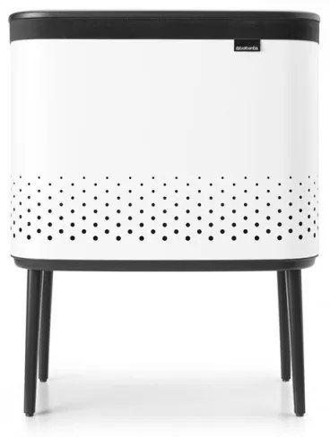 Cos de rufe Brabantia Bo 1004174, 60 L, Umplere fara deschidere, Orificii aerisire, Picioare reglabile, Alb