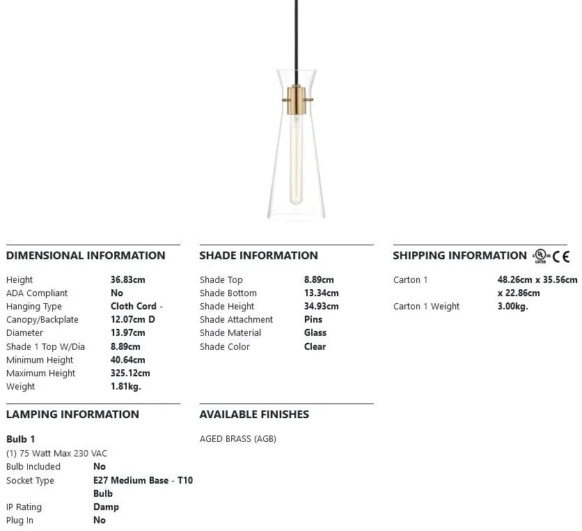 Pendul design modern ANYA