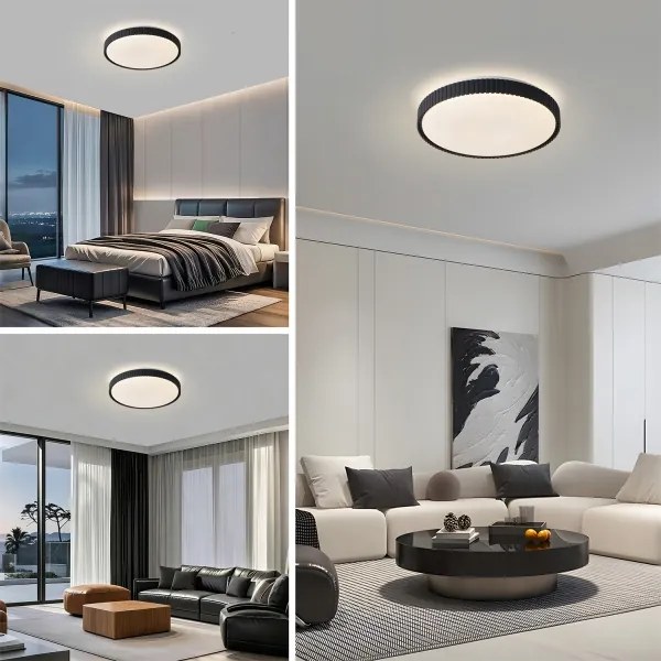 Brilagi - Plafonieră LED dimerizabilă CORVO LED/72W/230V 3000-6000K neagră Ø50 cm + telecomandă