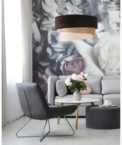 Lustră pe cablu Duolla DEVON 1xE27/40W/230V d. 45 cm negru/bej