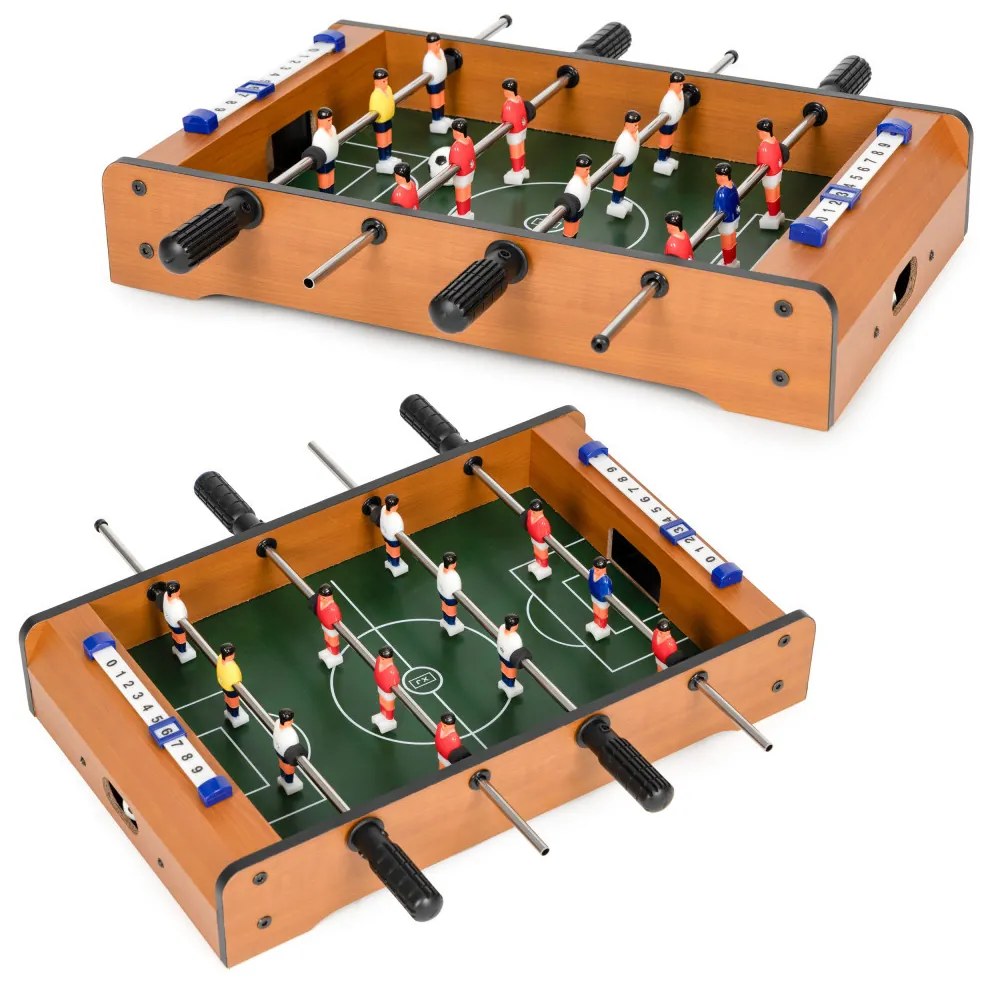 Mini foosball pentru copii cu două bile și ghidaje