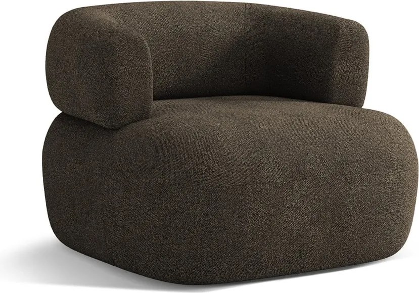 Fotoliu maro cu tapițerie din țesătură bouclé Jenny – Micadoni Home