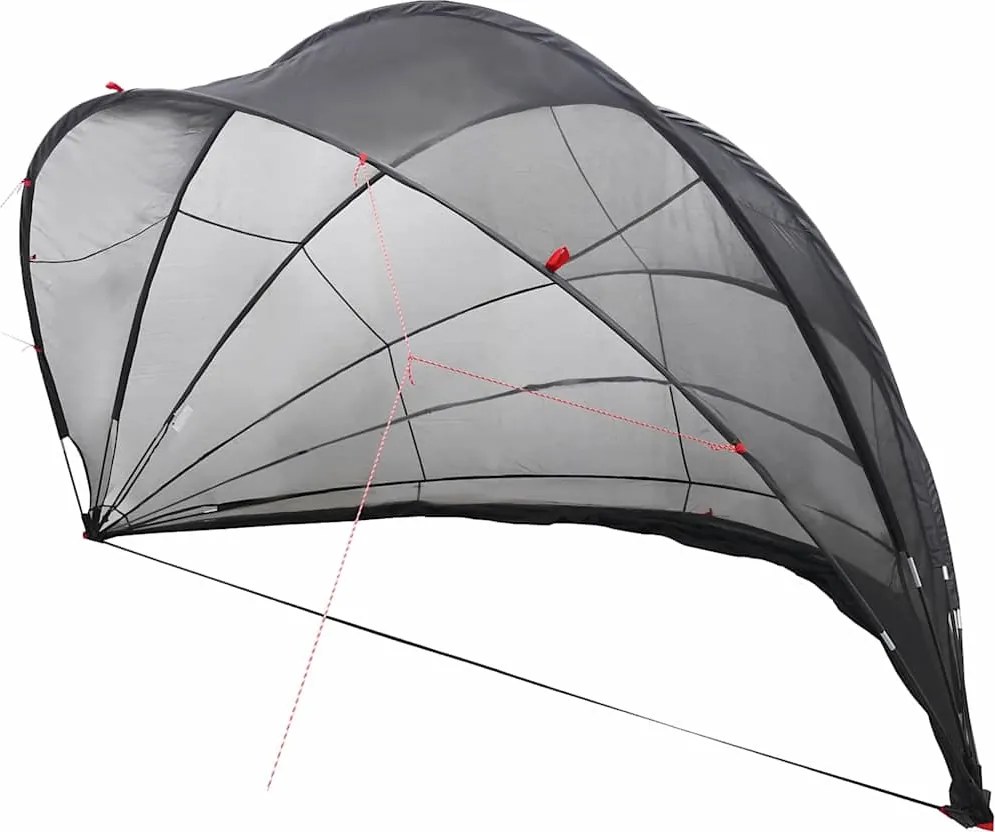 vidaXL Dom pentru piscină Manual Negru 592 x 590 x 275 cm