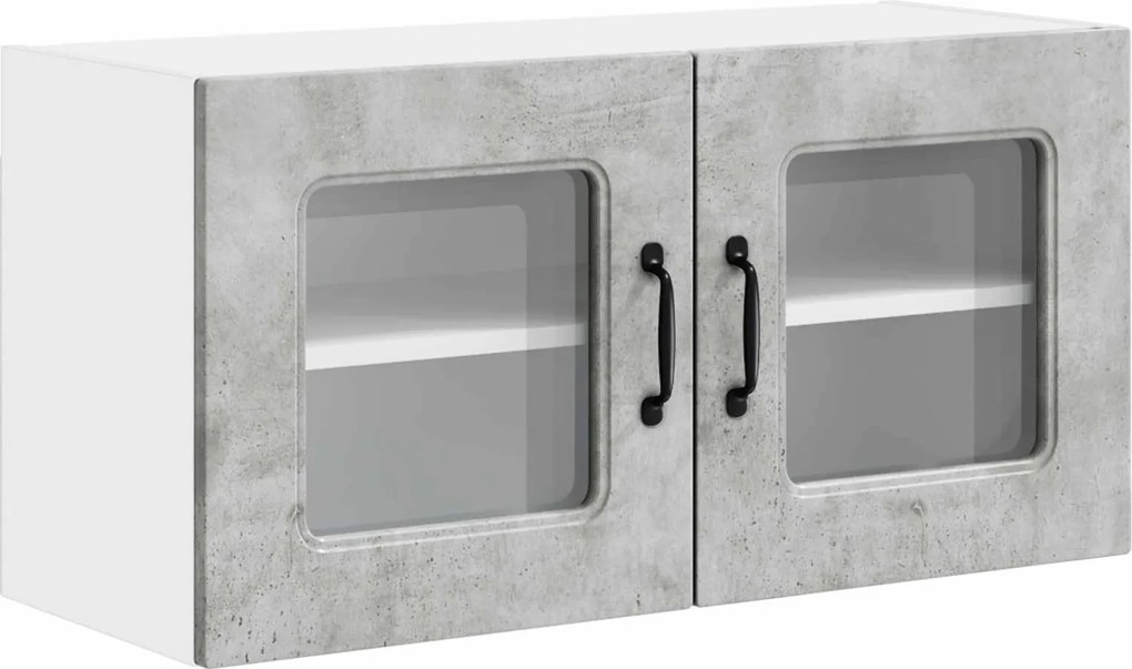 vidaXL Dulap de bucătărie Kalmar Gri din beton 80 x 31 x 40 cm