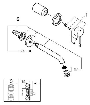 GROHE 19408A01 - Baterie pentru lavoar ESSENCE 183 mm, grafit