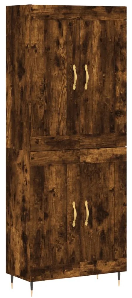 vidaXL Dulap înalt, stejar fumuriu, 69,5x34x180, lemn compozit