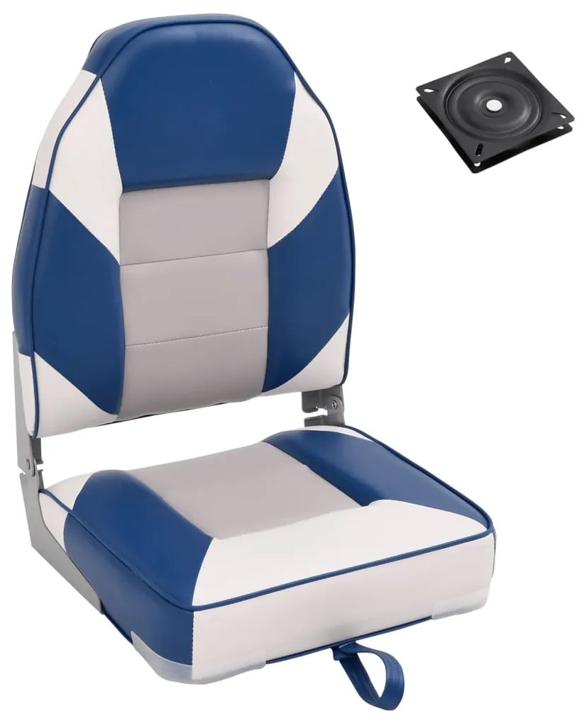 vidaXL Set cu scaun pentru barcă, pliabil, 2 piese, spătar înalt