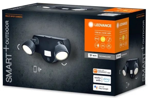 Corp de iluminat LED de exterior cu senzor și cameră Ledvance 2xLED/8W/230V IP44 Wi-Fi