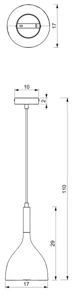 Lustră pe cablu NOAK 1xE27/60W/230V albă/crom lucios