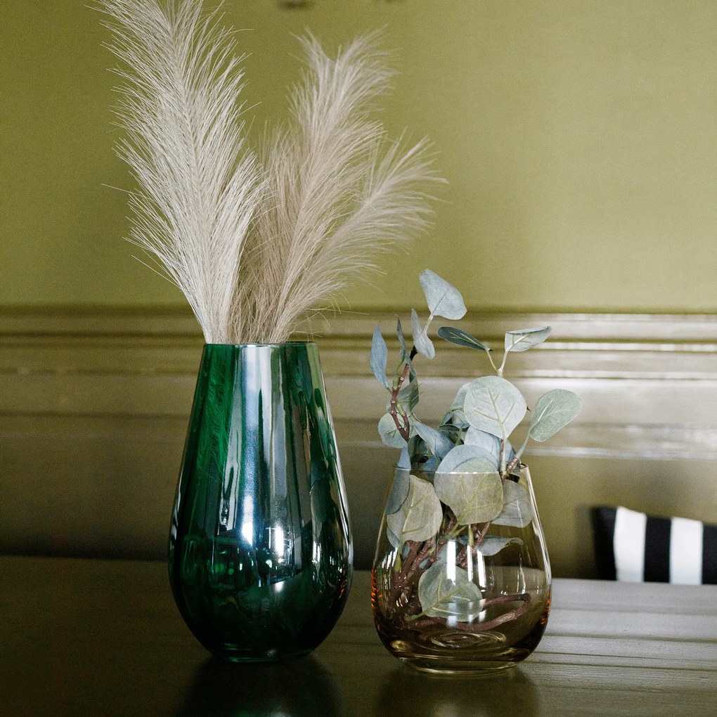 Vaze, set de 2, verde/chihlimbar, GLOW