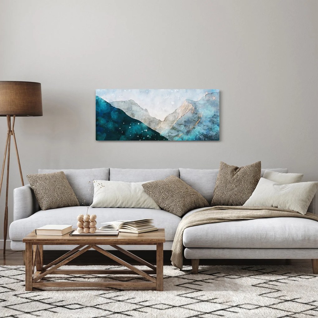 Tablou - Munte desenat (120x50 cm)