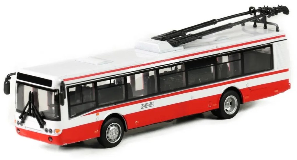 Rappa Troleibuz metalic roșu, 16 cm