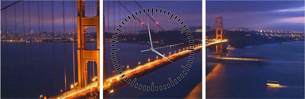 Tablou - Podul Golden Gate (cu ceas) (90x30 cm)