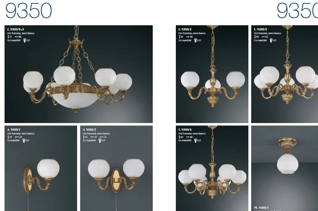 Aplica de perete clasica din alama design italian 9350