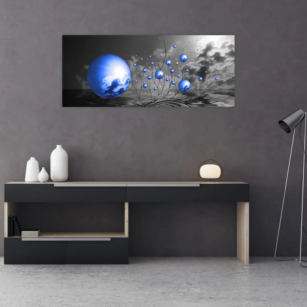 Tabloul bilelor albastru închis (120x50 cm)