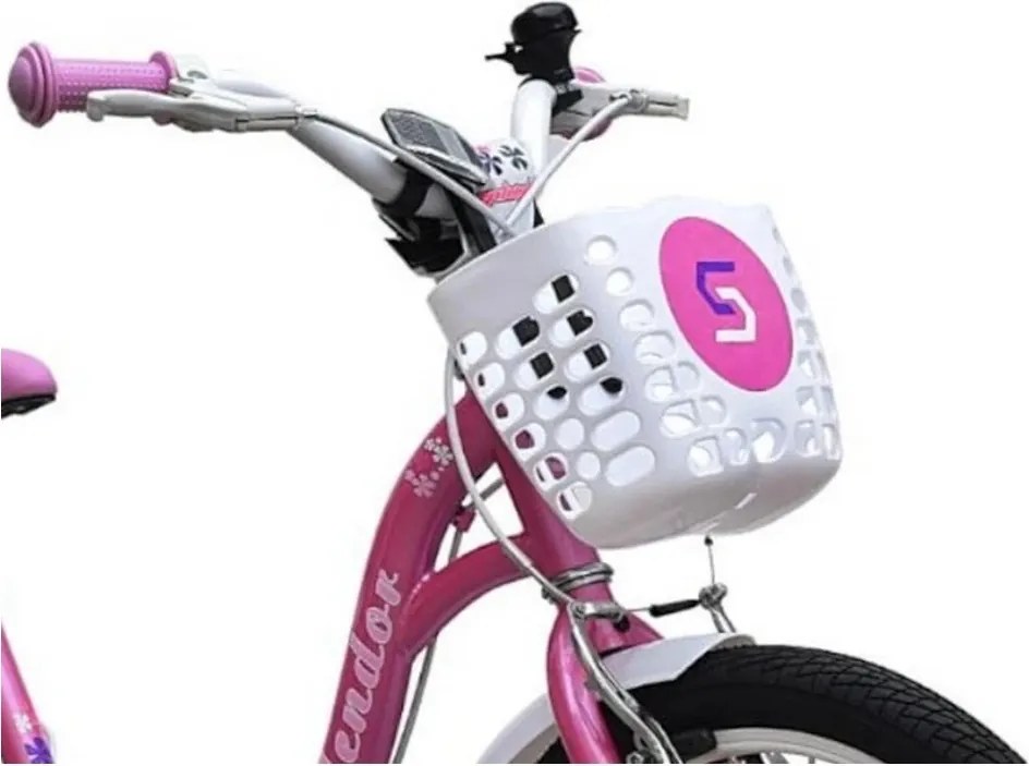 Bicicleta pentru copii NOVOKIDS™ Splend'Or Boom PRO Edition, Cu cosulet pentru papusi, Roti 14" inch, Maxim 50 kg, Cadru din otel, Roti ajutatoare