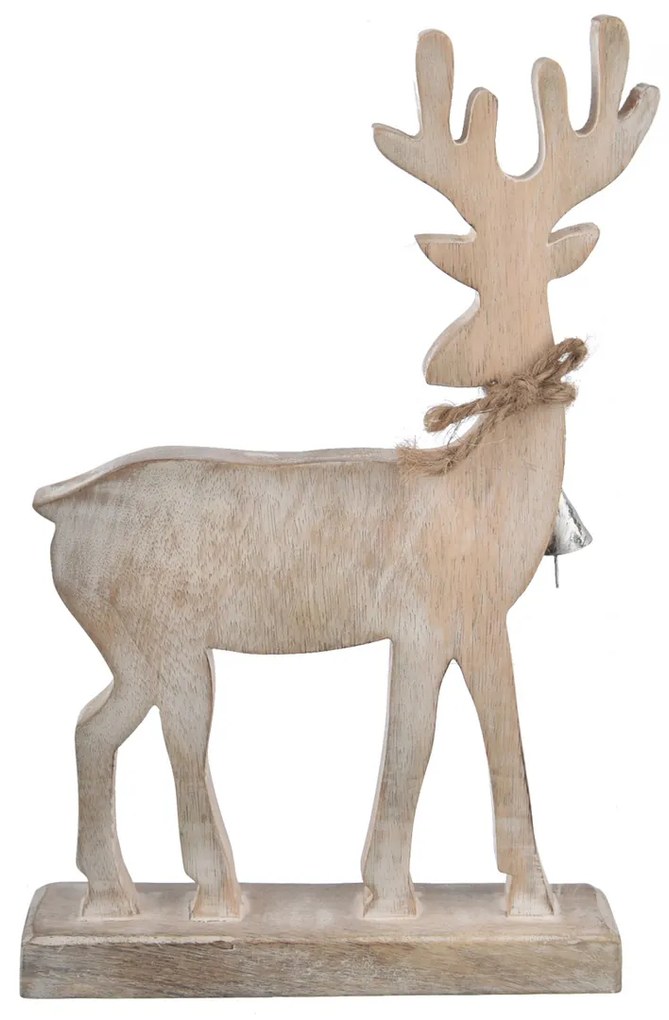 Decorațiune din lemn de mango 4Home Nordic Reindeer, 33 cm